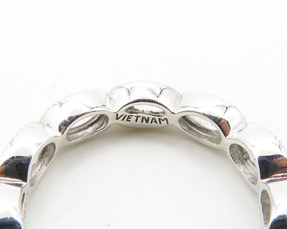 925 Sterling Silver  Vintage Shiny Cubic Zirconia Eternity Ring Sz 6  RG19829