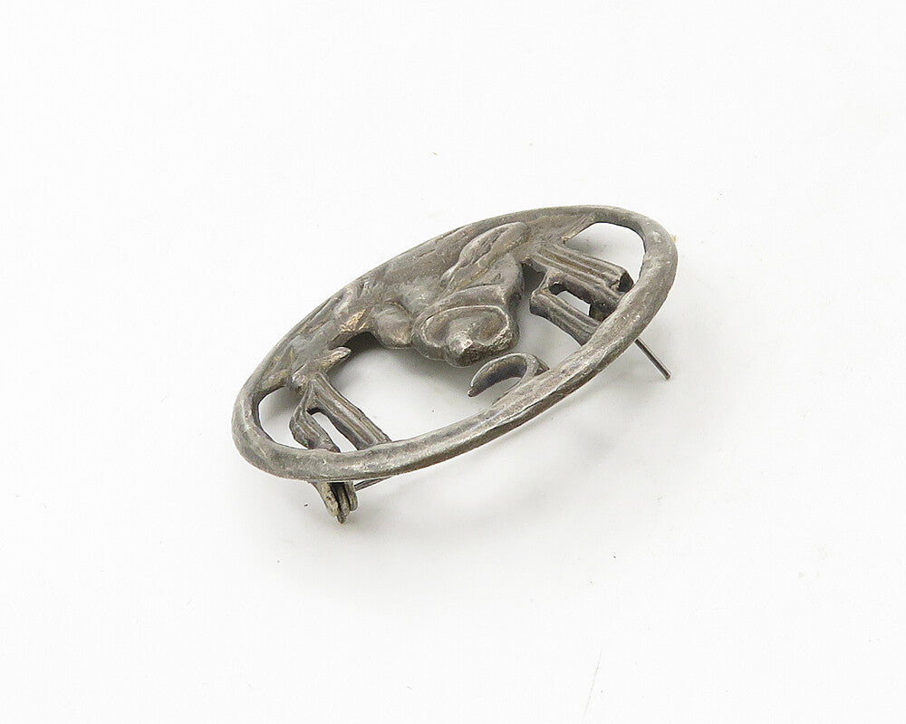 MEXICO 925 Sterling Silver  Vintage Dark Tone Man in Desert Brooch Pin  BP7403