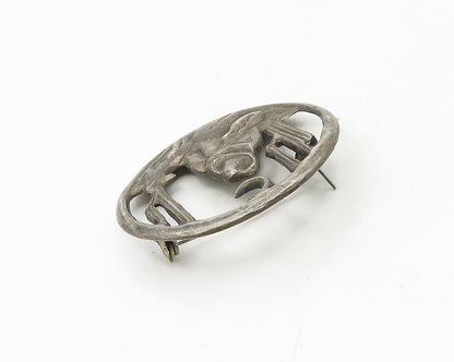 MEXICO 925 Sterling Silver  Vintage Dark Tone Man in Desert Brooch Pin  BP7403