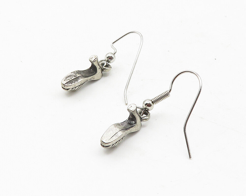 925 Sterling Silver  Vintage Petite High Heel Sandal Dangle Earrings  EG6285