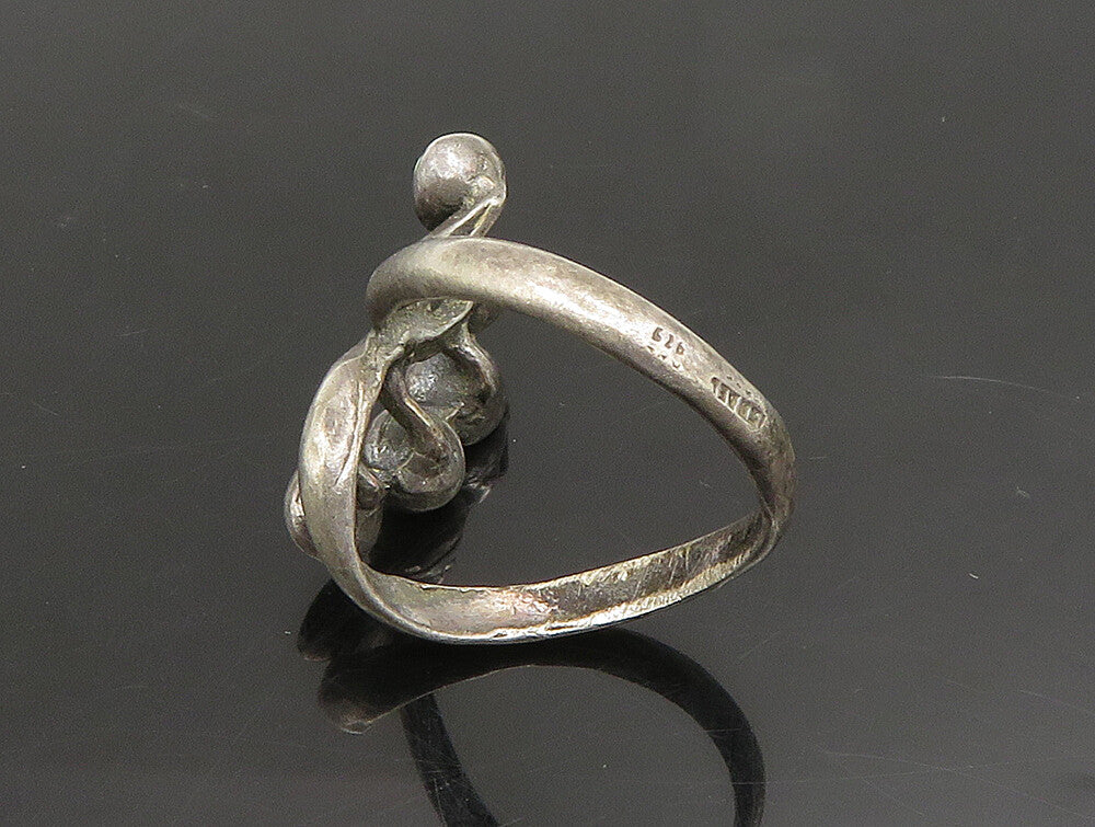 ISRAEL 925 Sterling Silver  Vintage Branch Swirl Turquoise Ring Sz 6  RG24815
