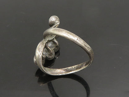 ISRAEL 925 Sterling Silver  Vintage Branch Swirl Turquoise Ring Sz 6  RG24815