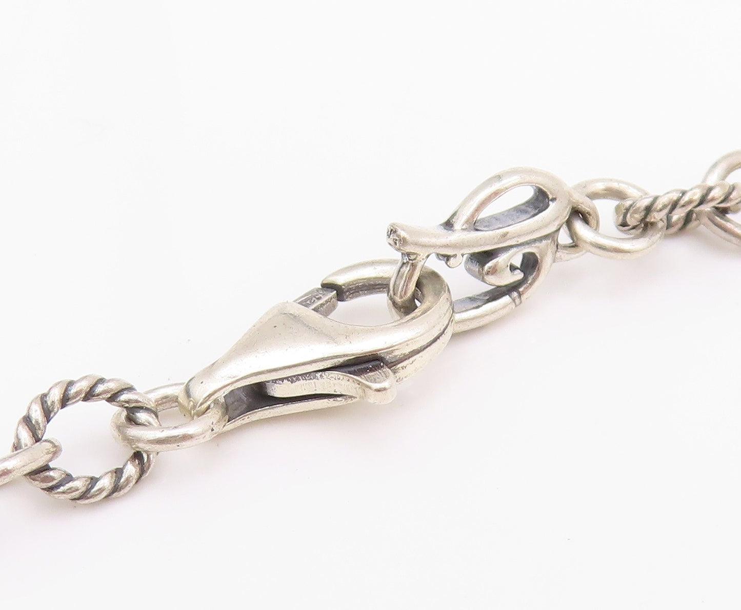 925 Sterling Silver Vintage Necklace CAROLYN POLLACK Swirly Designer Cut  NE4504