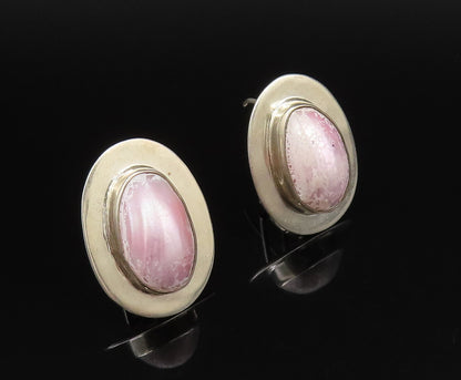 CERRO BLANCO 925 Silver  Vintage Pink Mother Of Pearl Oval Earrings  EG12245