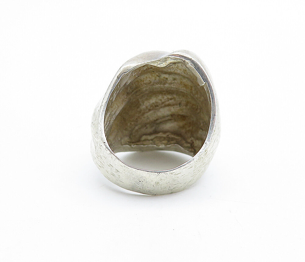 MEXICO 925 Sterling Silver  Vintage Shiny Concave Dome Band Ring Sz 5.5 RG4835