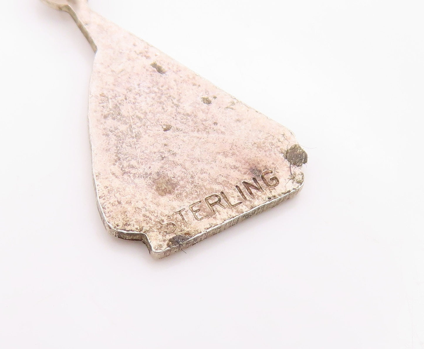 925 Sterling Silver Vintage Petite Sail Boat Motif Drop Pendant  PT17964