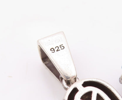 925 Sterling Silver  Vintage Cubic Zirconia Jesus Cross Hands Pendant  PT14436