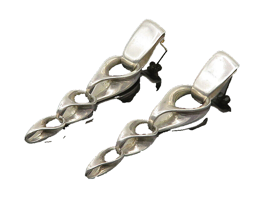 RLM STUDIO 925 Silver & 14K GOLD  Vintage Shiny Heavy Dangle Earrings  EG9882