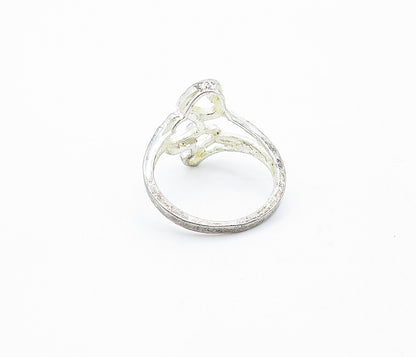 925 Sterling Silver  Vintage Graduated Open Love Hearts Band Ring Sz 8  RG3715