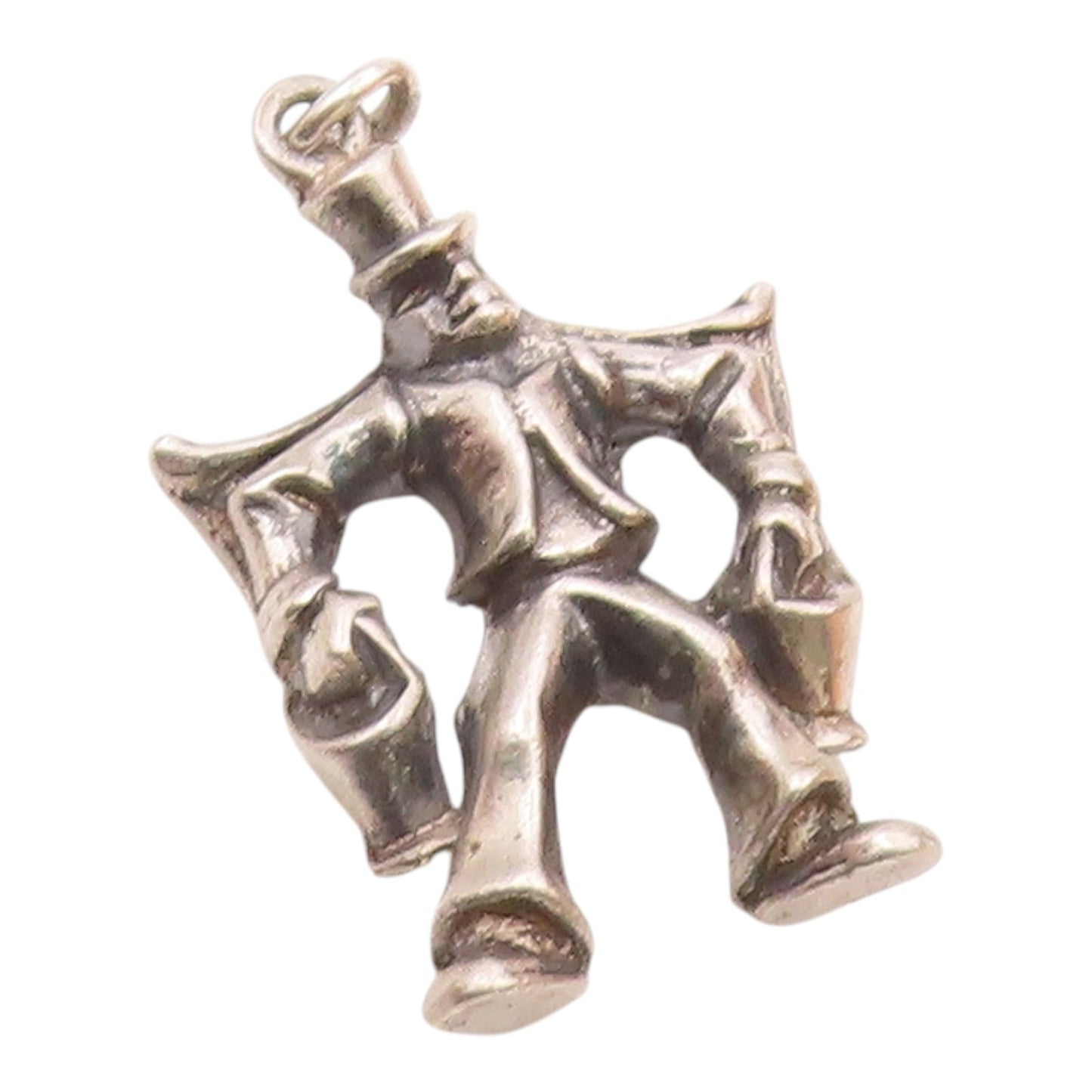 925 Sterling Silver  Vintage Man With Carrying Stick Oxidized Pendant  PT17379