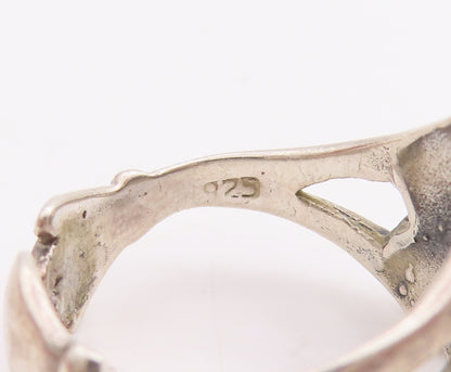 925 Sterling Silver Vintage Ring Happy Mickey Mouse Face Carved  Sz 8  RG28907