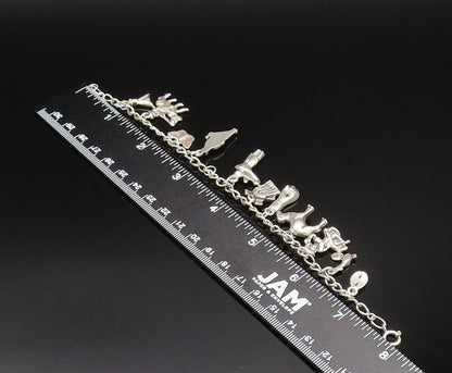 925 Silver  Vintage Butterfly BLM Fist Camel & Multi Charm Bracelet  BT9594