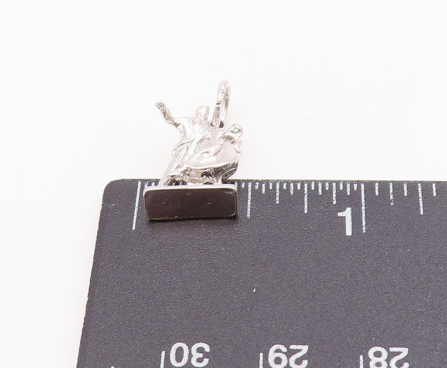 925 Sterling Silver Vintage Pendant Modernist 3D Carved Dancing Couple  PT24668