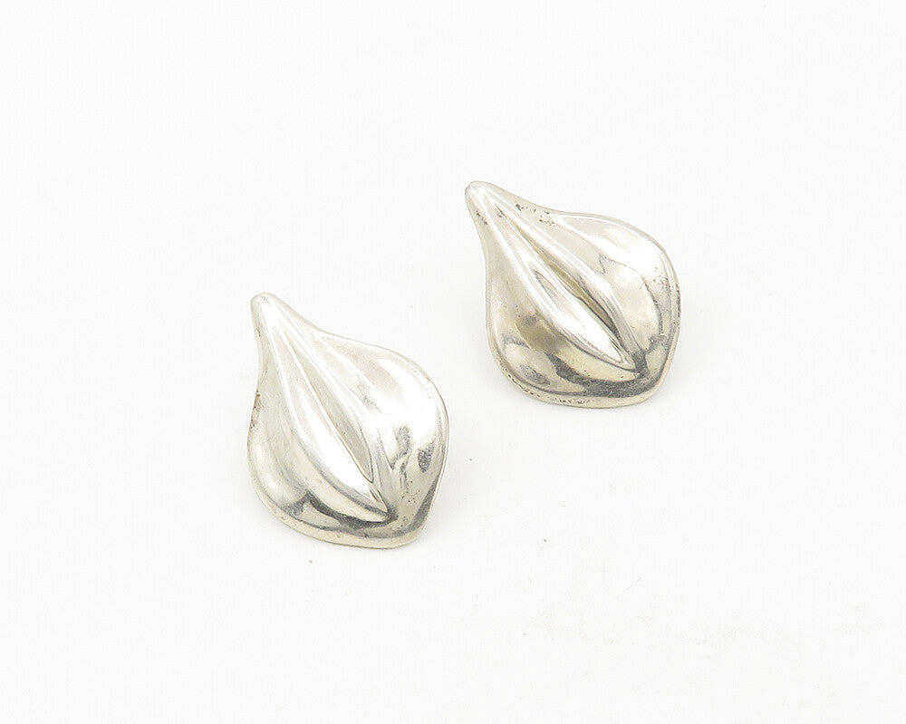 MEXICO 925 Sterling Silver  Vintage Shiny Polished Drop Earrings  EG9415