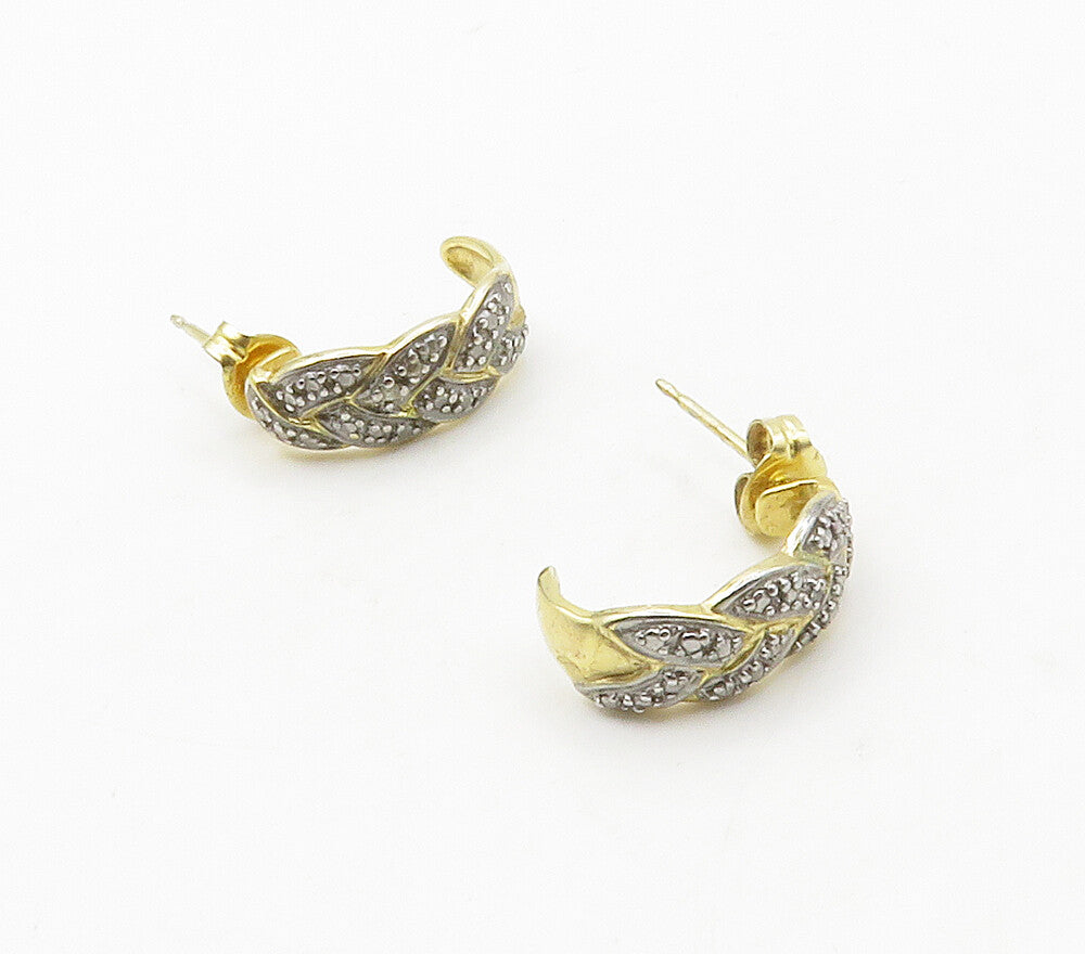 ROSS SIMON 925 Silver  Genuine Diamonds Gold Plated Drop Earrings  EG8451