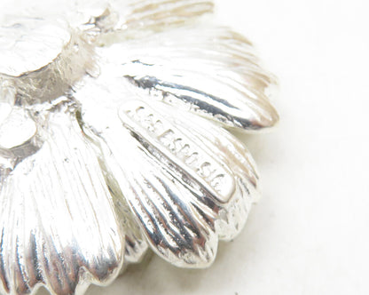 ESPO 925 Silver & 14K GOLD  Vintage Shiny 2 Tone Flower Motif Pendant  PT7653