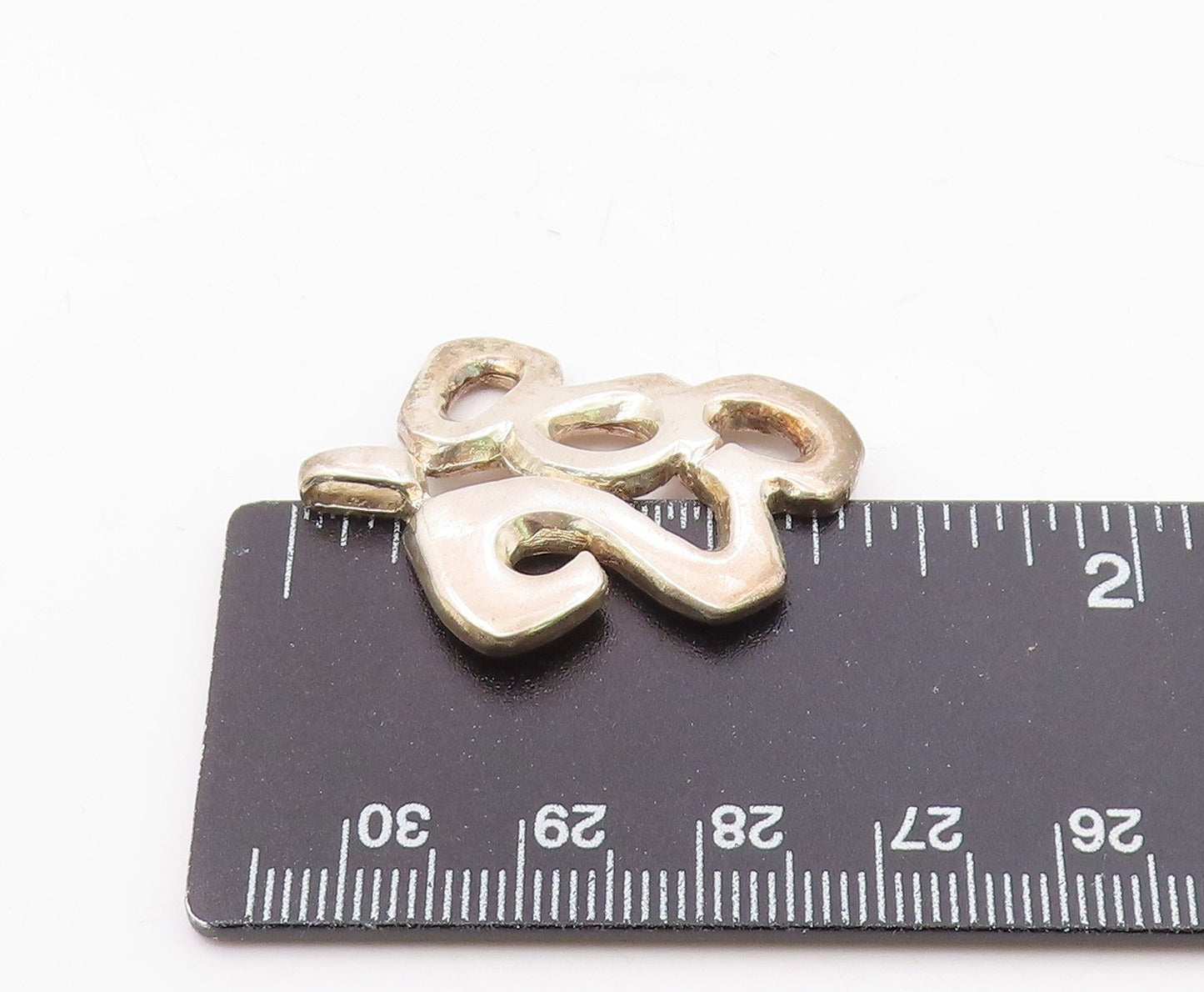 925 Sterling Silver  Shiny Year 2000 New Millennium Smooth Pendant  PT16402