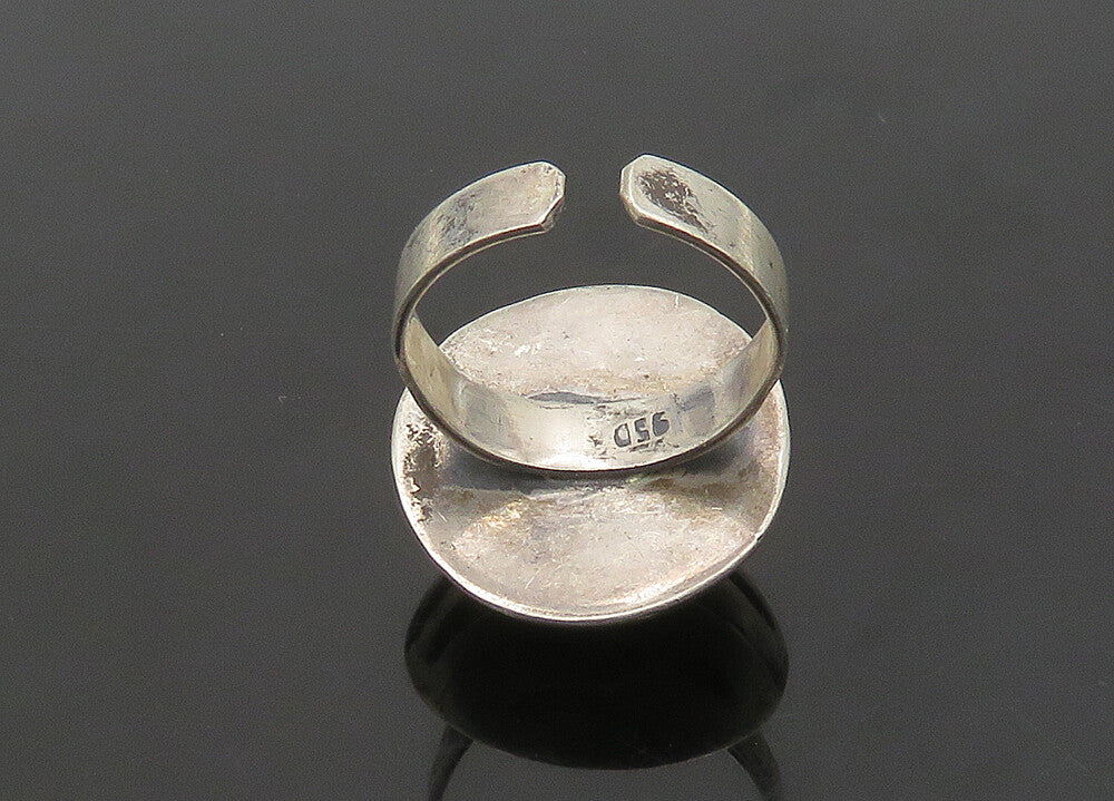 925 Sterling Silver  Vintage Cutout Stripes Dome Band Ring Sz 8  RG21181