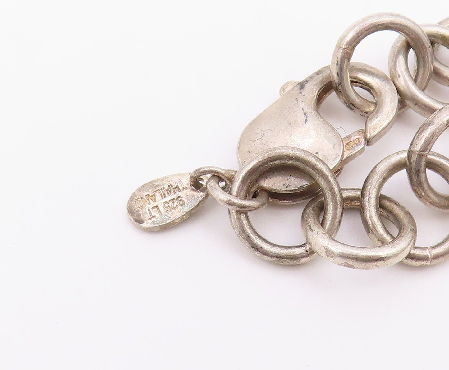 925 Silver  Vintage Hollow Cube Shape Abstract Rolo Chain Necklace  NE3885