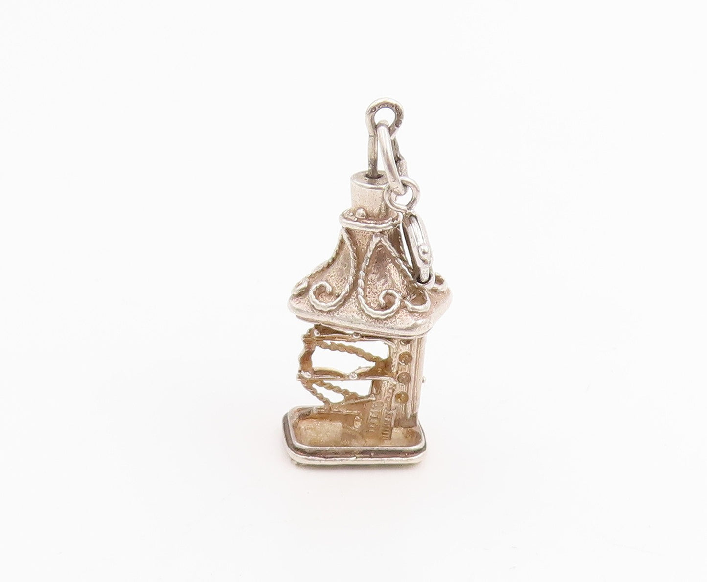 925 Sterling Silver Vintage Pendant 3D Miniature Potbelly Stove Charm  PT25244