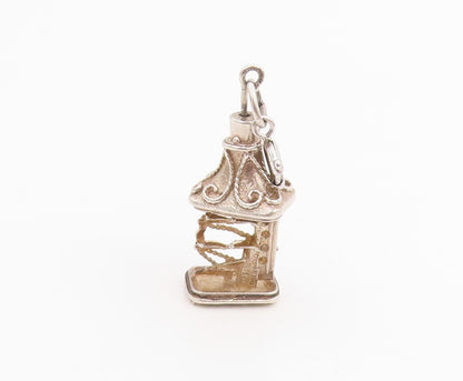 925 Sterling Silver Vintage Pendant 3D Miniature Potbelly Stove Charm  PT25244