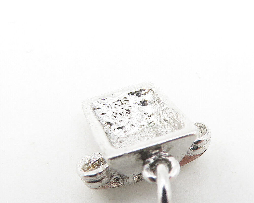 925 Sterling Silver  Vintage Petite Old Fashioned Telephone Pendant  PT9046