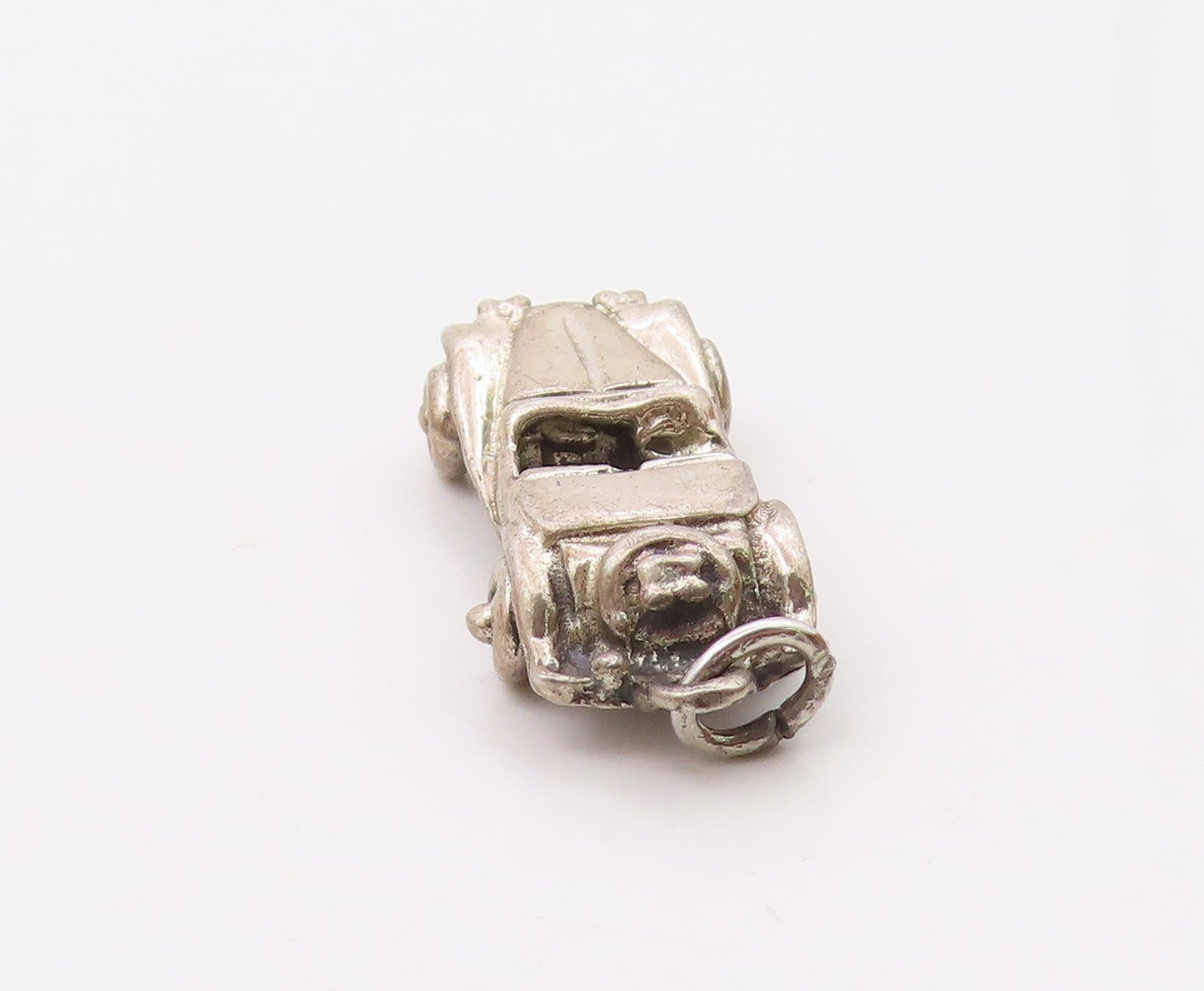 925 Sterling Silver  Vintage Old Fashion Two Seater Car Charm Pendant  PT20347