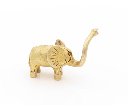 925 Sterling Silver Vintage Pendant Gold Plated Designer CZ Elephant  PT24088