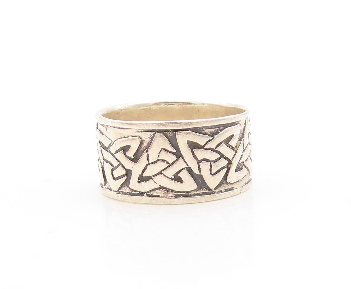 925 Sterling Silver Vintage Ring Minimalist Celtic Design Grooved  Sz 7  RG31295