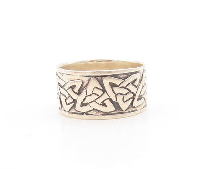 925 Sterling Silver Vintage Ring Minimalist Celtic Design Grooved  Sz 7  RG31295
