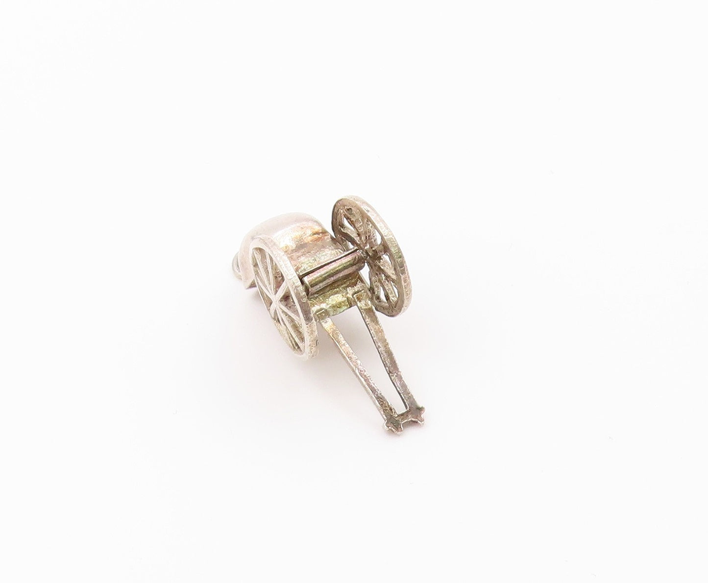 925 Sterling Silver  Vintage Petite Wheelbarrow Shiny Pendant  PT17611