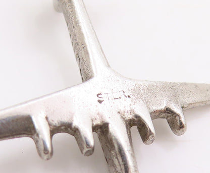 925 Sterling Silver Vintage Pendant Miniature Aviation Airplane Charm  PT25419