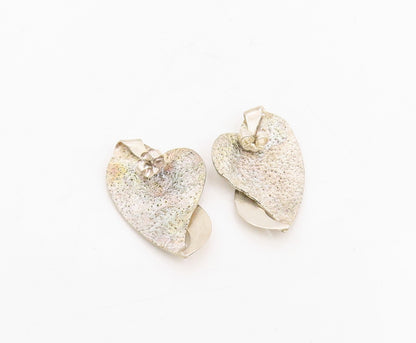 925 Sterling Silver Vintage Earrings STACEY GEBLIN Modernist Love Heart  EG14063