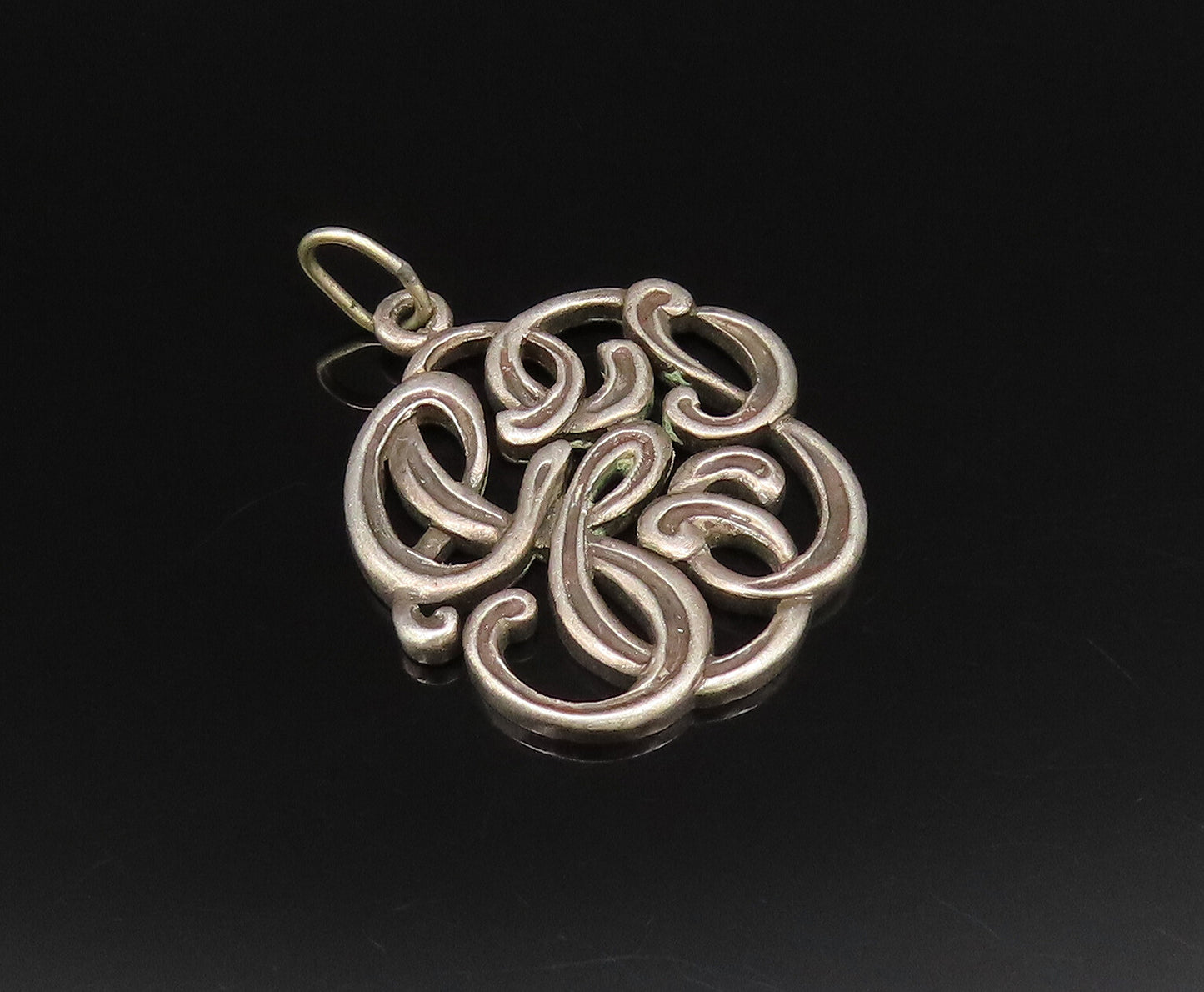 925 Sterling Silver  Vintage Knotted Abstract Cutout Pendant  PT21699