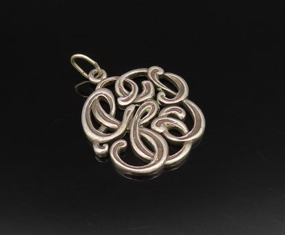 925 Sterling Silver  Vintage Knotted Abstract Cutout Pendant  PT21699