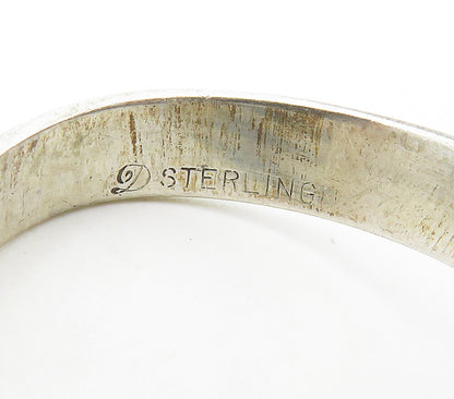 925 Sterling Silver  Shiny Love Hearts Bypass Split Band Ring Sz 8  RG16873