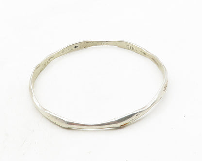 JHB NAVAJO 925 Sterling Silver  Vintage Shiny Sculpted Bangle Bracelet  BT4372