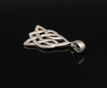 925 Sterling Silver  Vintage Minimalist Celtic Knot Drop Pendant  PT21742