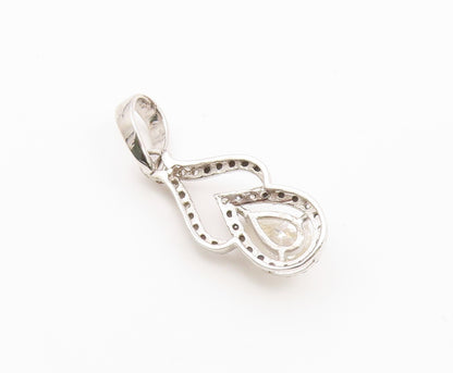925 Sterling Silver  Vintage Quartz & Topaz Pear Shape Drop Pendant  PT20303