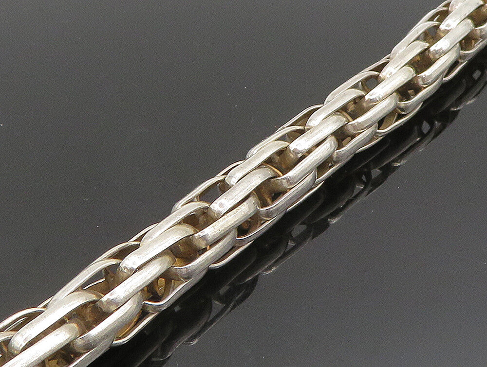 925 Sterling Silver Vintage Bold Rope Solid Weave Chain Necklace  NE3819