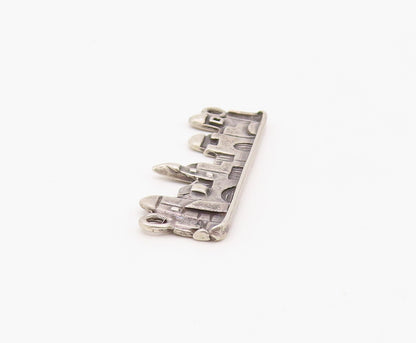 925 Sterling Silver Vintage Pendant Classic Jerusalem Skyline Charm  PT26310