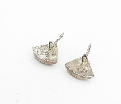 MEXICO 925 Sterling Silver  Vintage Black Onyx Triangle Drop Earrings  EG4033