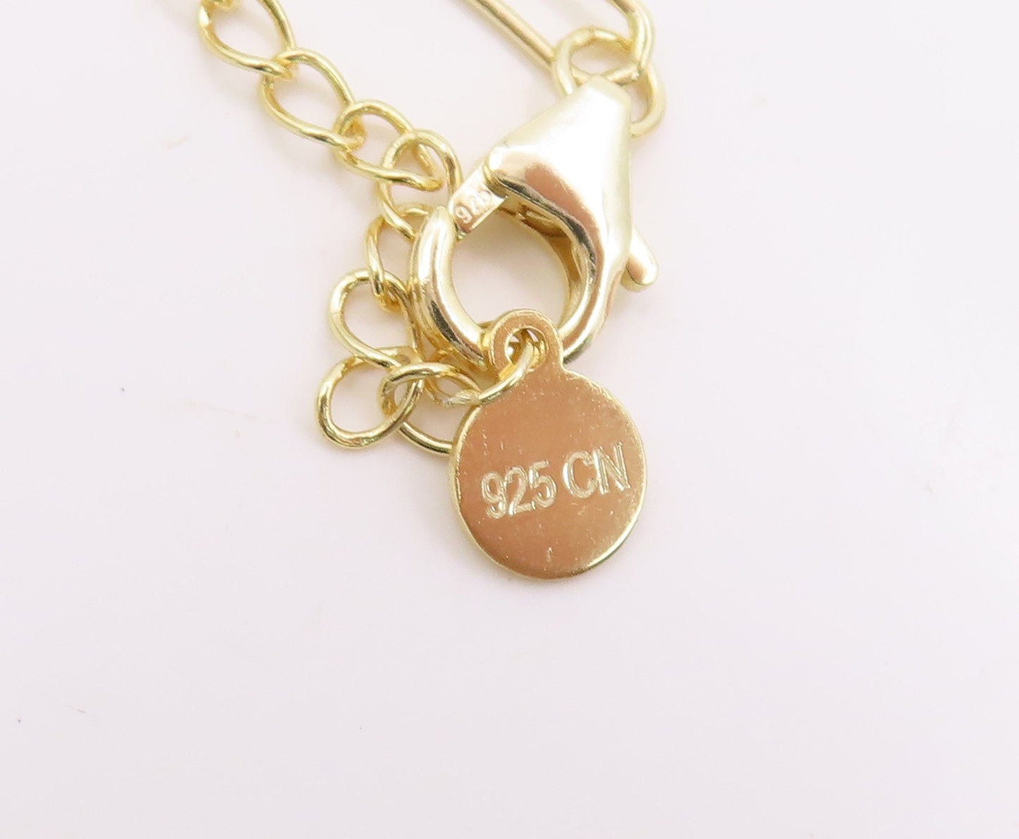 925 Sterling Silver Vintage Necklace Gold Plated DSMK Paperclip Chain  NE4815