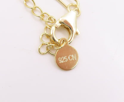 925 Sterling Silver Vintage Necklace Gold Plated DSMK Paperclip Chain  NE4815