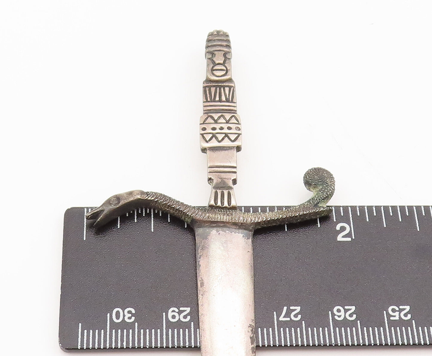 925 Sterling Silver  Vintage Sword Snake Shaped Rain Guard Mail Opener  TR3633