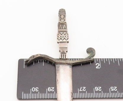 925 Sterling Silver  Vintage Sword Snake Shaped Rain Guard Mail Opener  TR3633