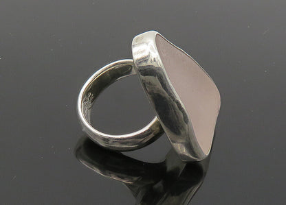 SACCO 925 Sterling Silver  Vintage Recycled Glass Cocktail Ring Sz 7.5 RG20275