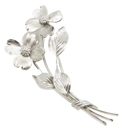 HARRY S. BICK 925 Sterling Silver  Vintage Shiny Flowers Brooch Pin  BP5421