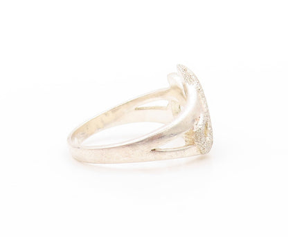925 Sterling Silver Vintage Ring Modernist " W " Cutout  Sz 6  RG32955