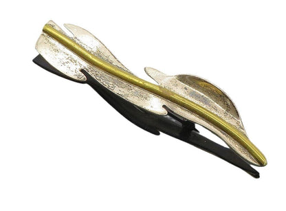 MEXICO 925 Sterling Silver  Vintage 2 Tone Modernist Design Brooch Pin  BP3147
